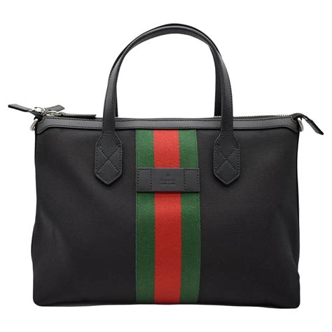 Gucci web stripe shoulder tote